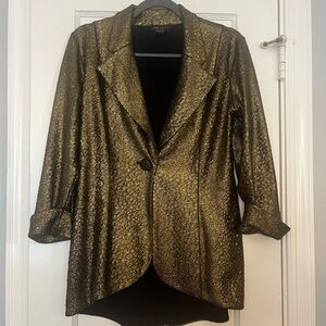 Eva Varro Gold Metallic Women's Blazer